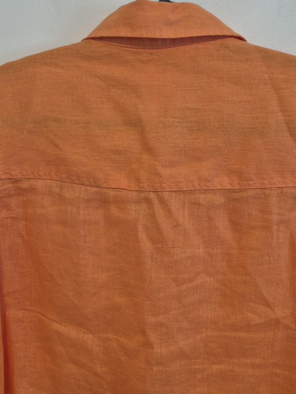 NEW Sigrid Olsen 100% Linen Button Up Shirt Orange Roll Tab Sleeves Women’s Sz S - Picture 8 of 11